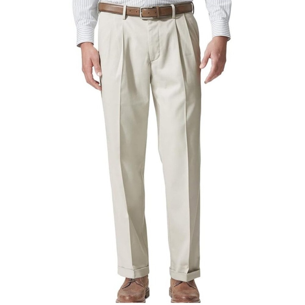 Dockers Men's Relaxed Fit Comfort Pants-Pleated, 36W x 32L
